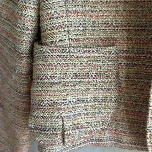 Anne Klein Tweed Blazer Jacket Size 8 Brown Multicolor Fall Workwear Office - Picture 5 of 14